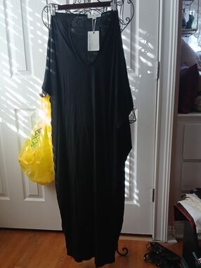 Black Women’s Draped Maxi Dress